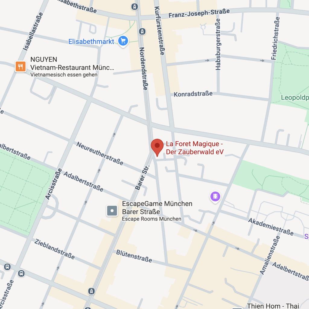 Notre adresse : Nordendstraße 20. Cliquez sur la carte pour ouvrir l'itinéraire dans Google Maps.